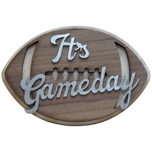 magnet 3 layer It's Gameday with wood football